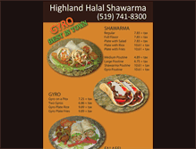 Tablet Screenshot of highlandhalalshawarma.com